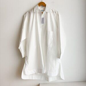 Cowley Studios White Cotton Lagenlook Relaxed Fit Shirt Dress M